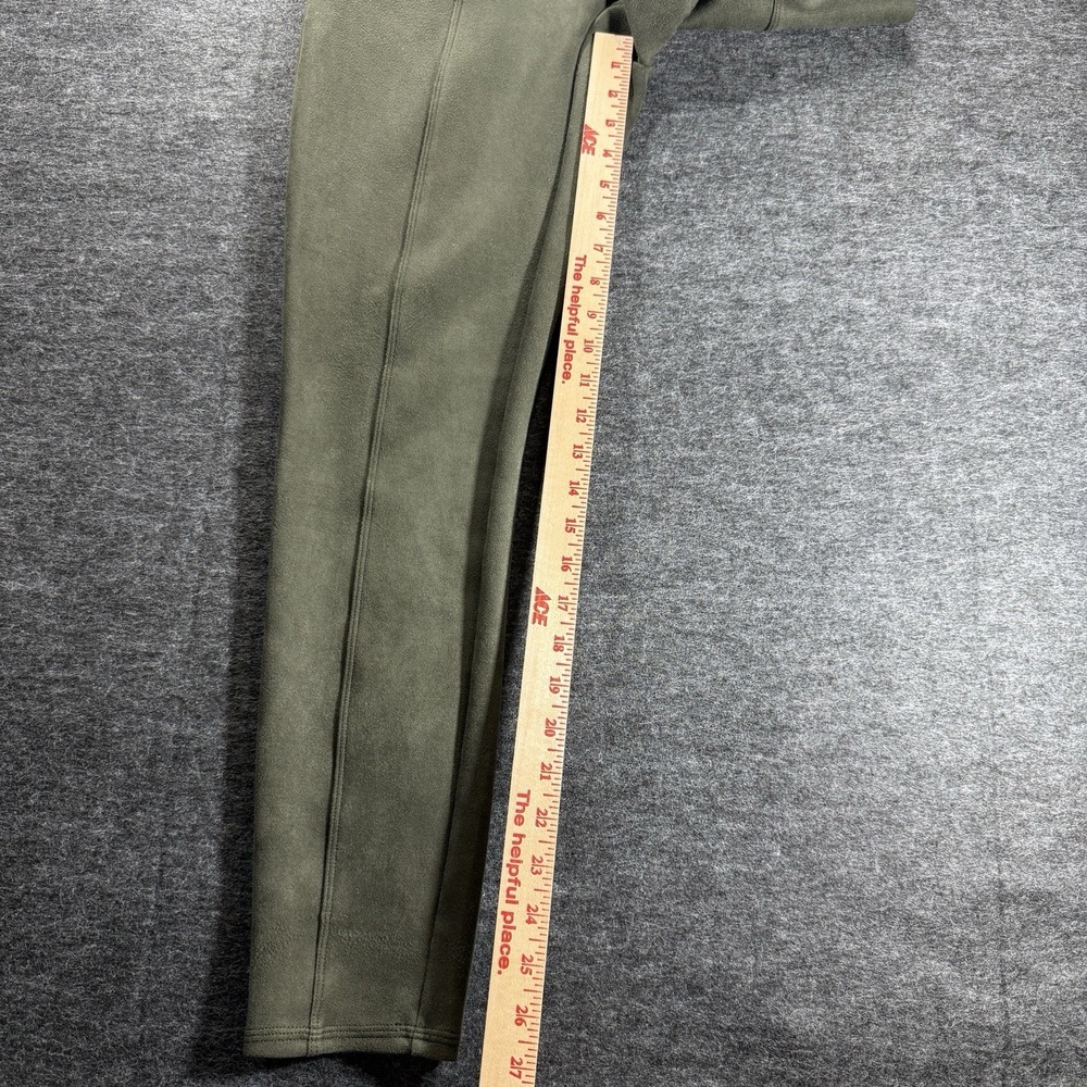 Spanx Leggings Pants Womens Large Green Pull On Stretch Faux Suede - Picture 5 of 6